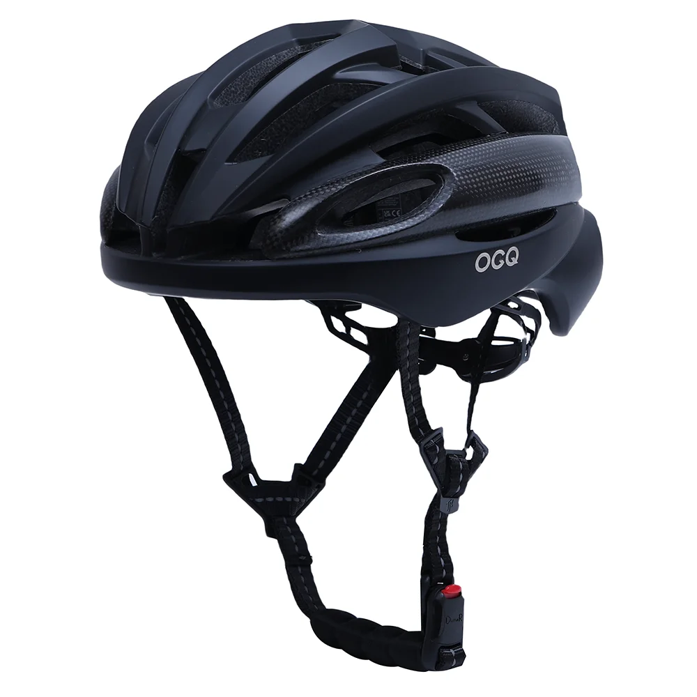 NEW Popular OGQ pneumatic riding helmet carbon fiber ventilation duct milk silk lining magnetic buckle road bicycle accessories