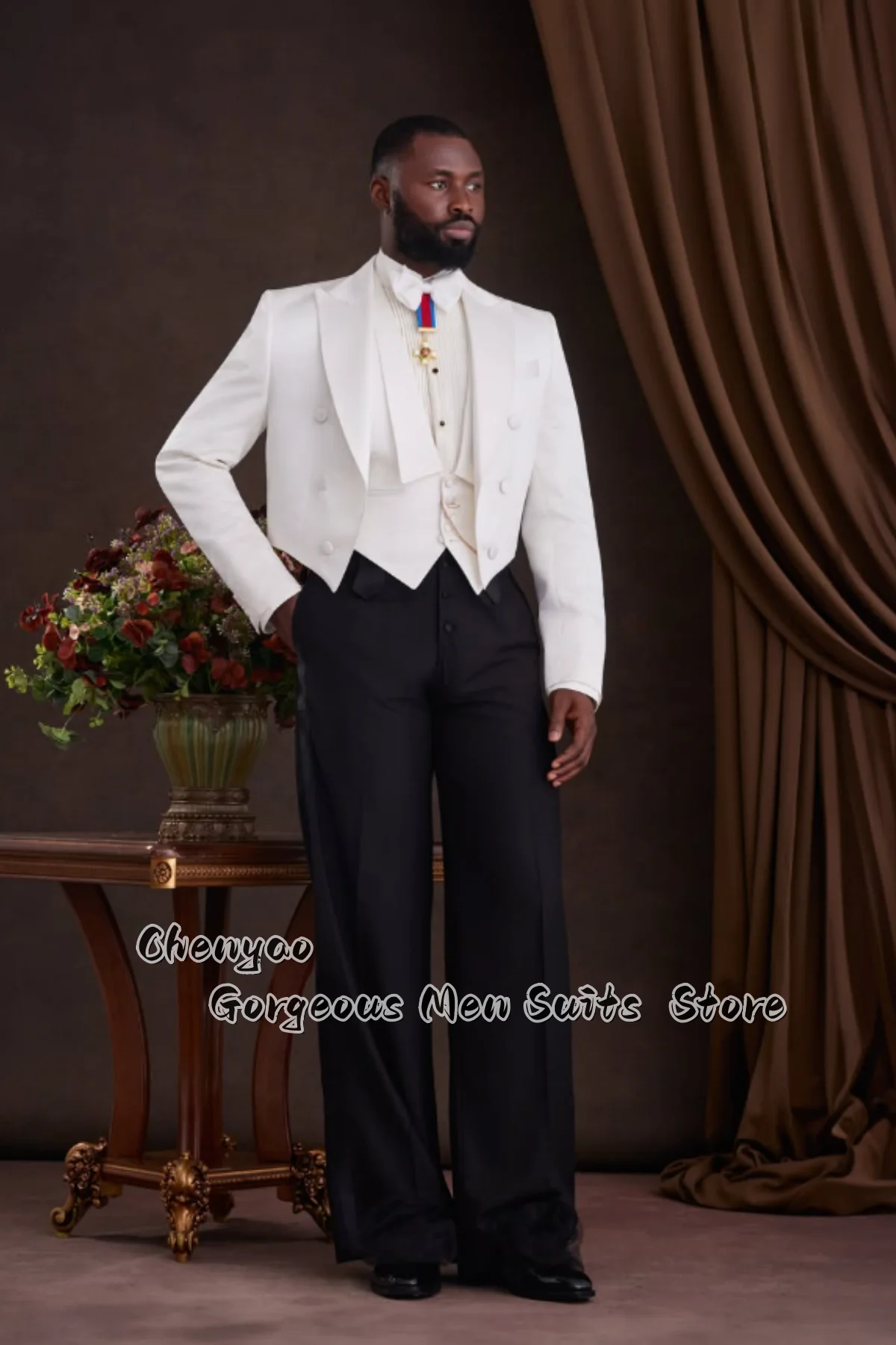Fashion Elagant Men Suits Customized Groom Wedding Party Tuxedos Formal Exclusive Male Prom Blazers 3 Pieces Costume Homme