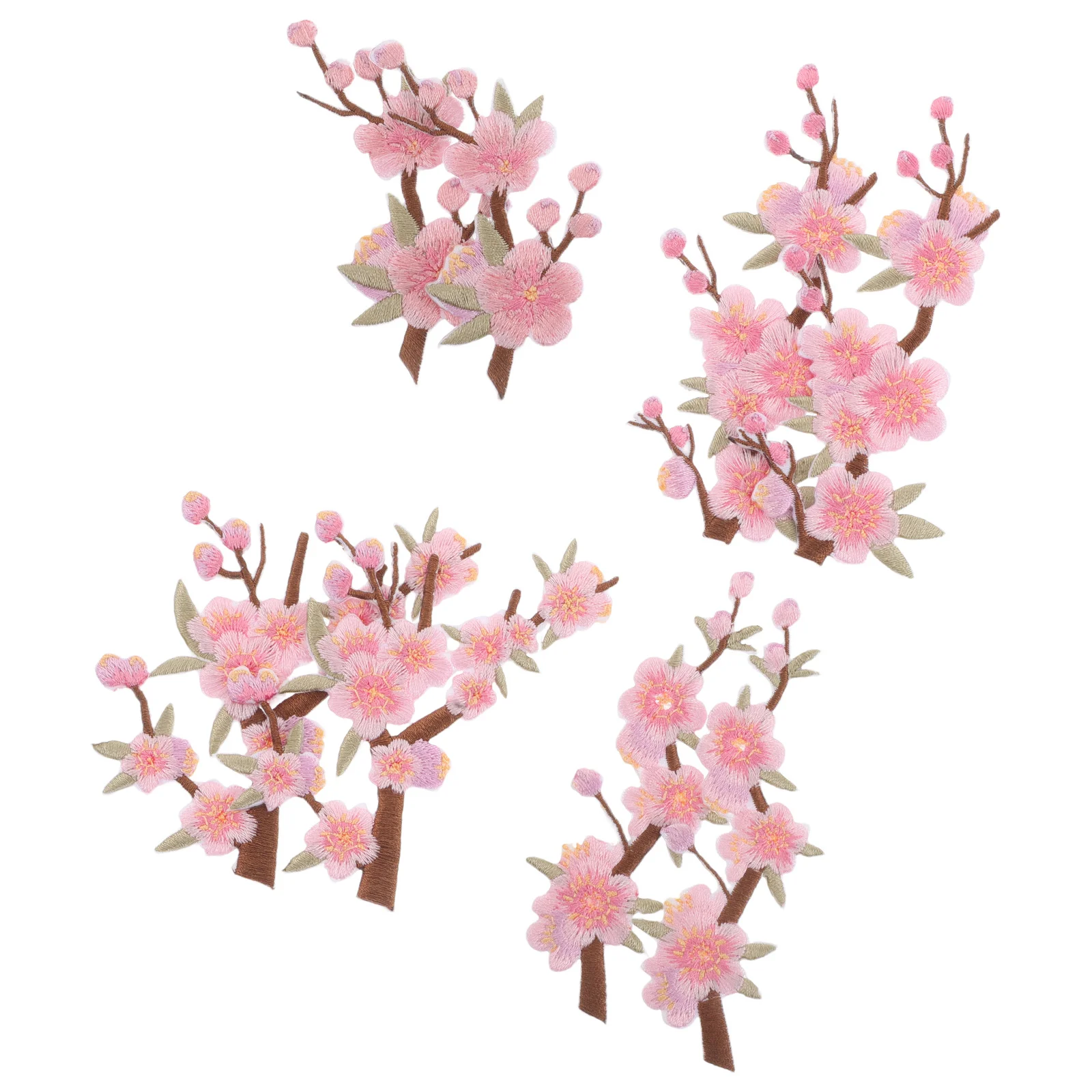 8 pçs apliques de flores bordadas flor de pêssego costurar em remendos para roupas jeans mochilas diy bordado charme