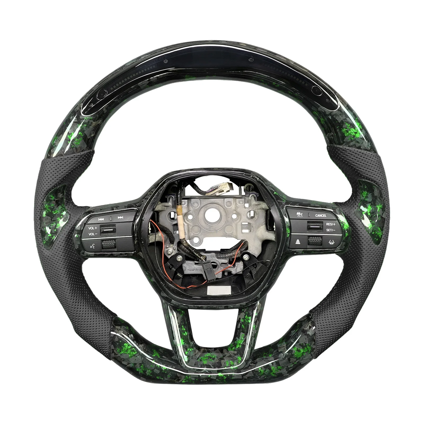 

For Honda 11th Gen Civic Accord CR-V 2022-2025 Car Accessories Customized LED Perforated Leather Carbon Fiber Steering Wheel