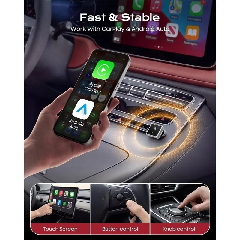 [B24B!】 Aluminium Case For Carplay& Android Car Wireless Adapter, Converts Wired Connections To Wireless Carplay Support