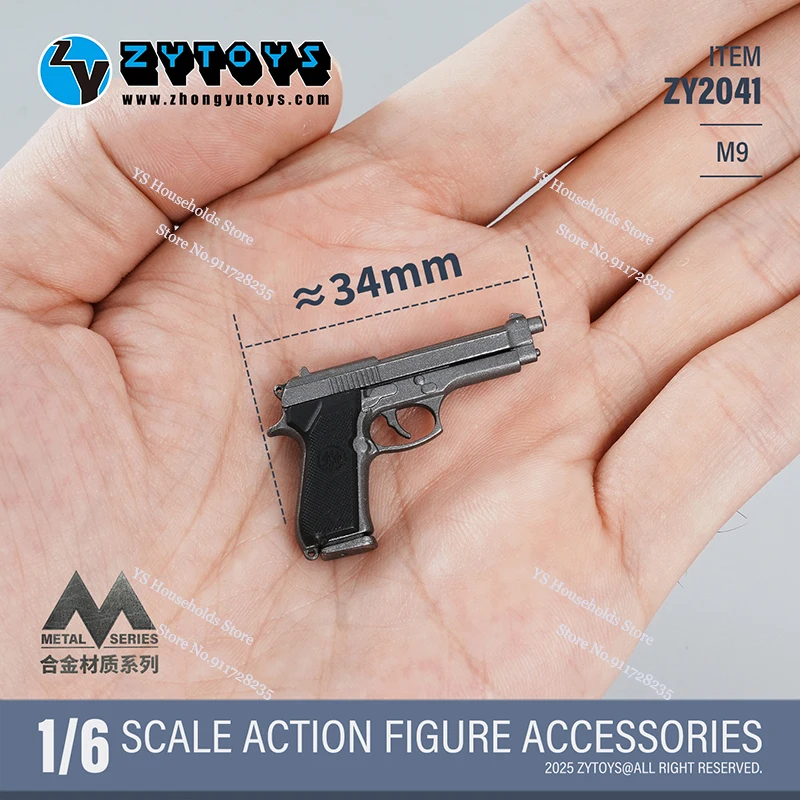 ZYTOYS M9 M1911 1/6 Webley Mk VI-ZY2043 نموذج مسدس ثابت ألعاب عسكرية ملحق لزينة مشهد شخصيات الحركة 12 بوصة #3