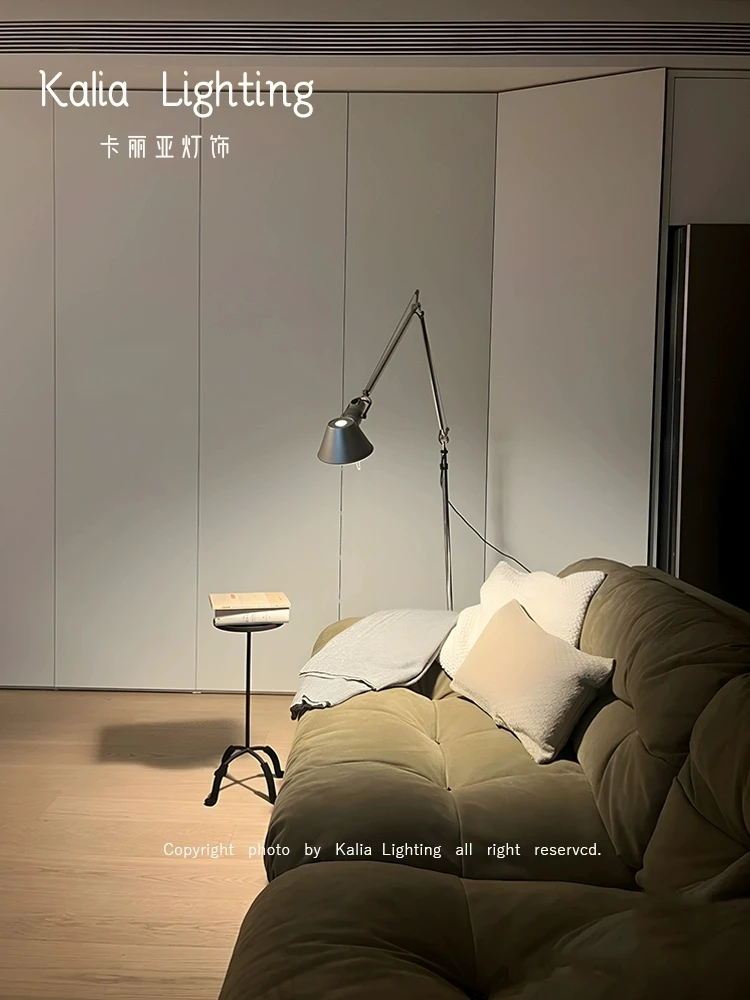 

Nordic industrial style retro bedroom study reading long arm mechanical adjustable floor lamp