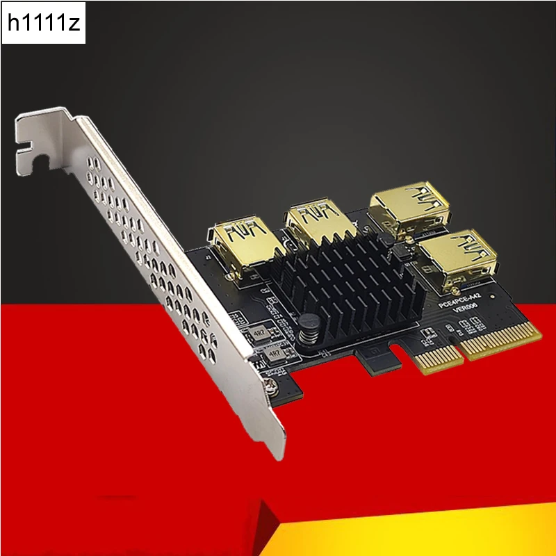 

PCIE 1 to 4 Riser Card PCIE To PCIE Adapter 1 Turn 4 PCI Express Slot X4 to X16 USB3.0 Riser Card Converter For BTC Miner Mining