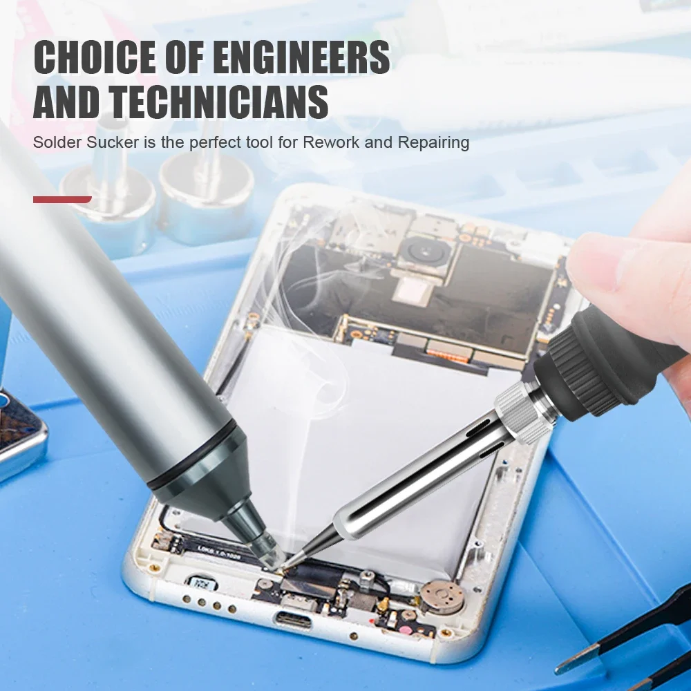 JCD Aluminum Metal Desoldering Pump Suction Tin Gun Soldering Sucker Pen Removal Vacuum Soldering Iron Desolder Welding Tools