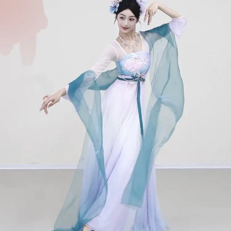 

Xichunchi Chinese Style Classical Dance Costume For Women Ancient Style Fairy Dress Han Tang Ru Skirt National Style Tang