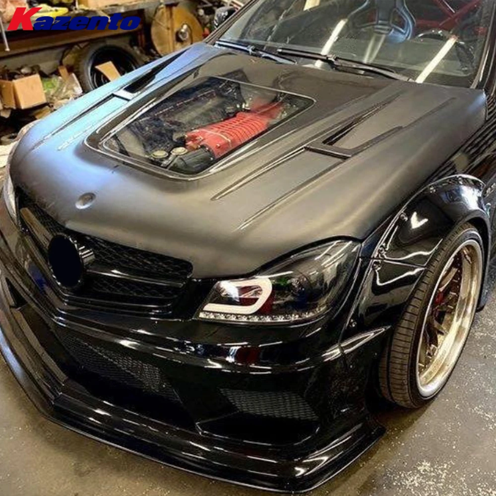 For Mercedes Benz W204 Real C63 Facelift 12-15 Carbon IMP Style Front Clear Hood( Ocean freight is favorable, welcome to inqury)