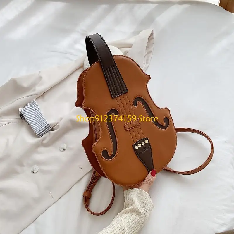 G5AE Women Violin PU Leather Backpack Purse Fashion Handbag Travel Daypack College School Rucksack
