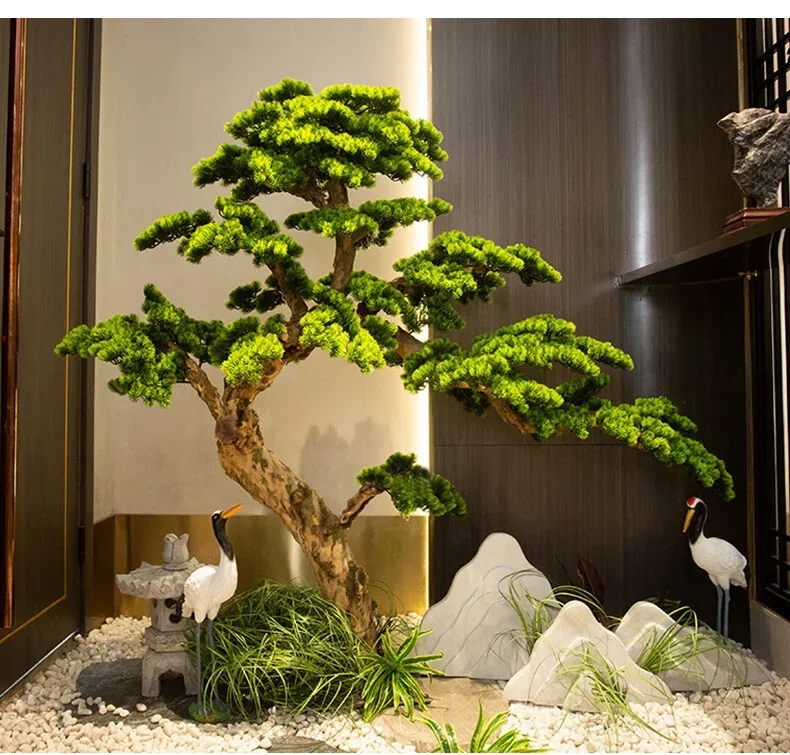 2026 Wholesale Large Artificial Bonsai Tree Green Artificial Pine Tree for Garden Centerpiece Decor Outdoor Indoor