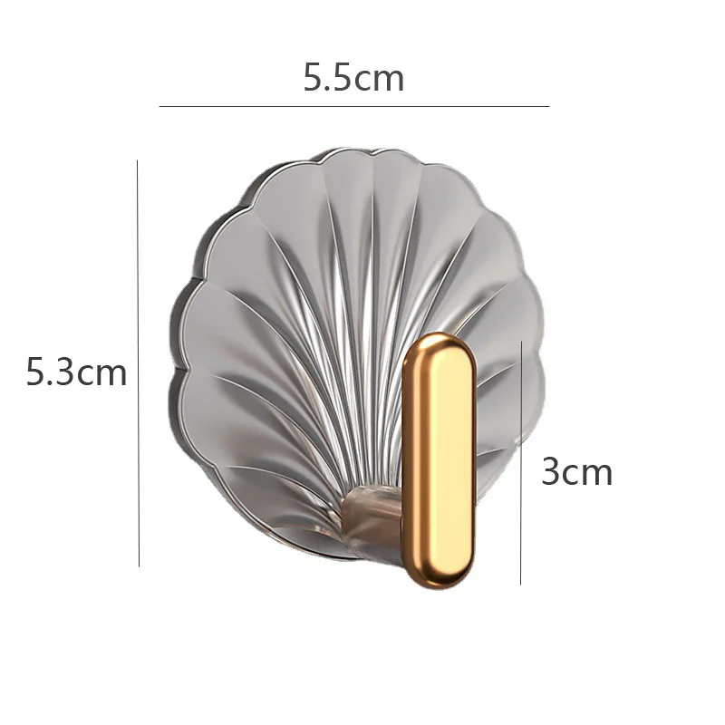 Acrylic Shell Tranparent Shape Punch-Free Wall Hooks Strong Sticky Coat Hanger Rack Clothes Towel Bag Key Kitchen Door Organizer