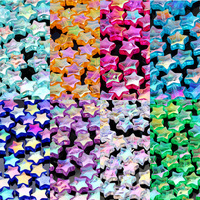 50pcs Transparent AB Color Five-pointed Star Acrylic Beads Loose Spacer Beads for Jewelry Making DIY Craft