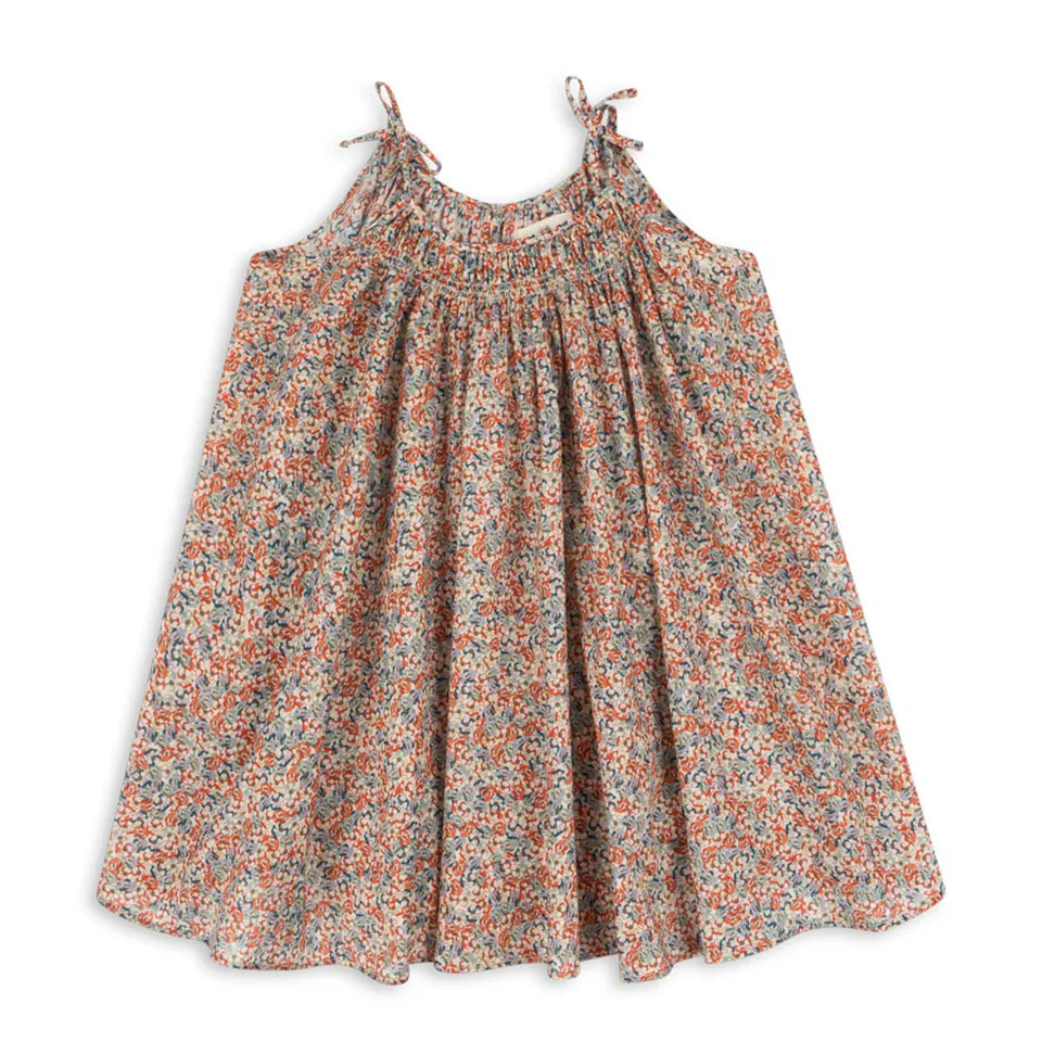 Summer KS Baby Girls Flower Print Dresses Sundress Tops Shorts Suits Cotton Toddler Petal Sleeve Pastoral Style Children Clothes