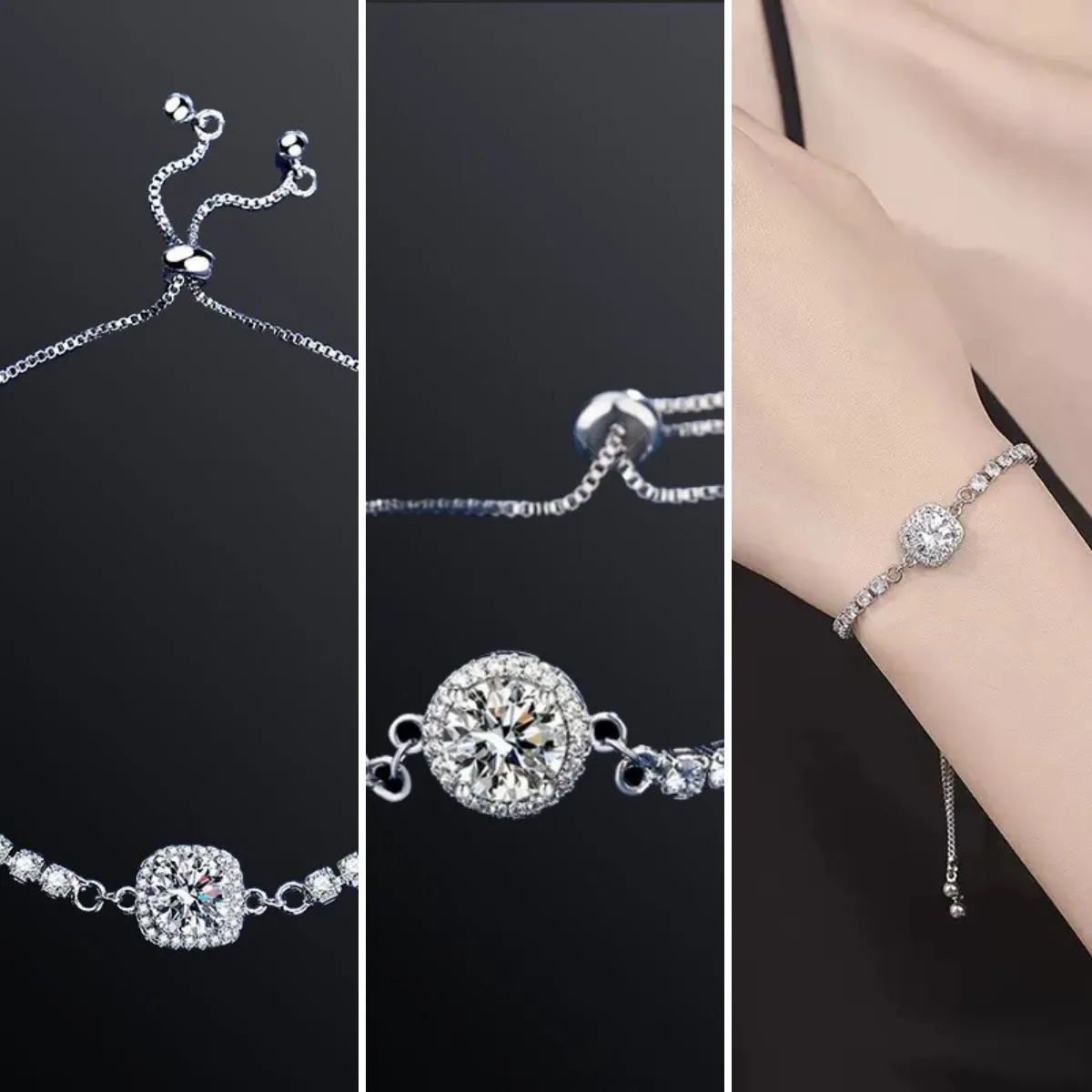 Elegant geometric copper bracelet for women featuring diamond-encrusted square and round baguette motifs crafted with refined fa