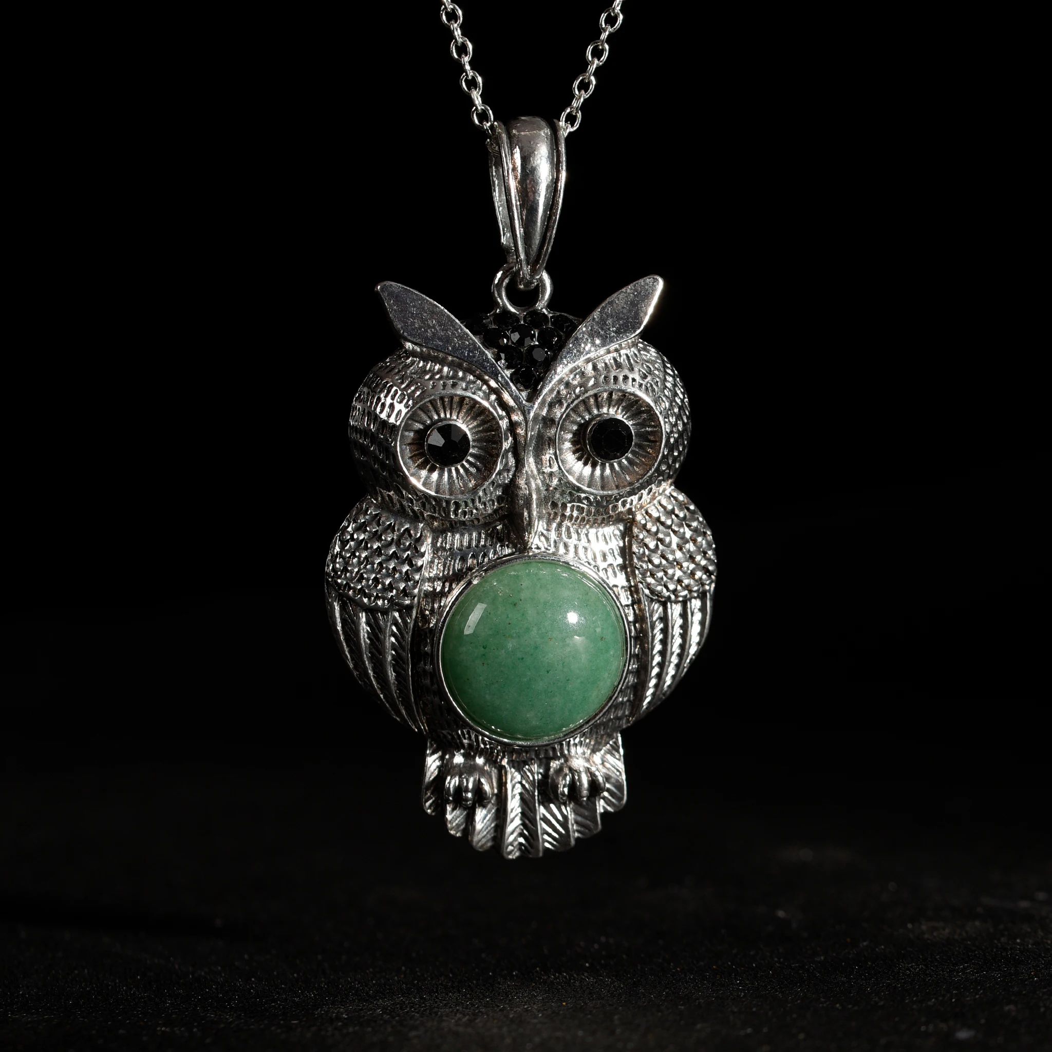 

Chakra DIY Button Crystal Pendant Necklace Series necklace owl Pendant