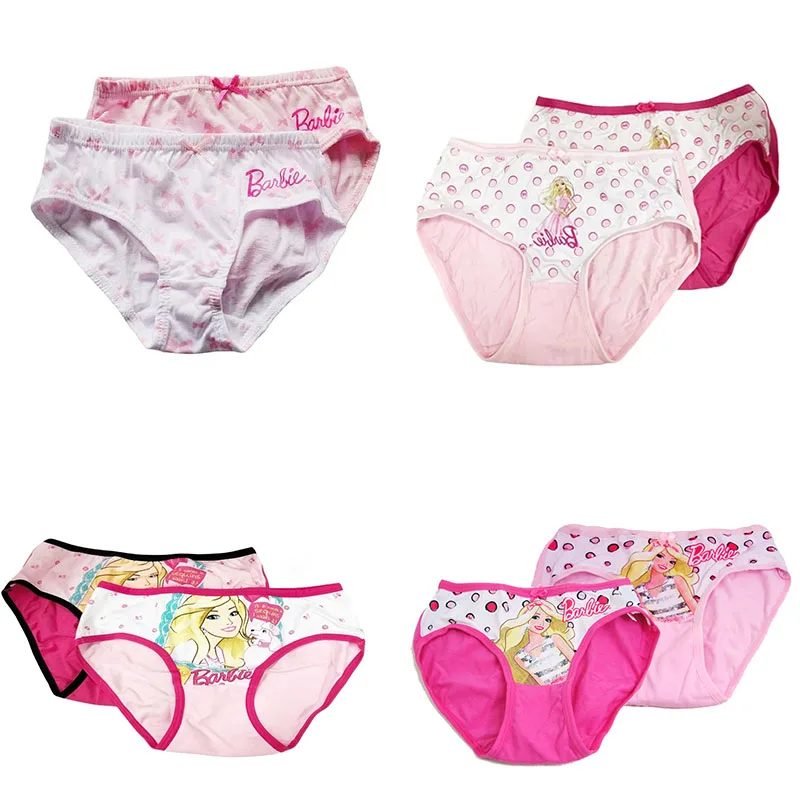 2Pcs Kawaii Cute Barbie Underwear for Middle-Aged Older Children Sweet Versatile High-Looking Elastic Cotton Briefs for Girls