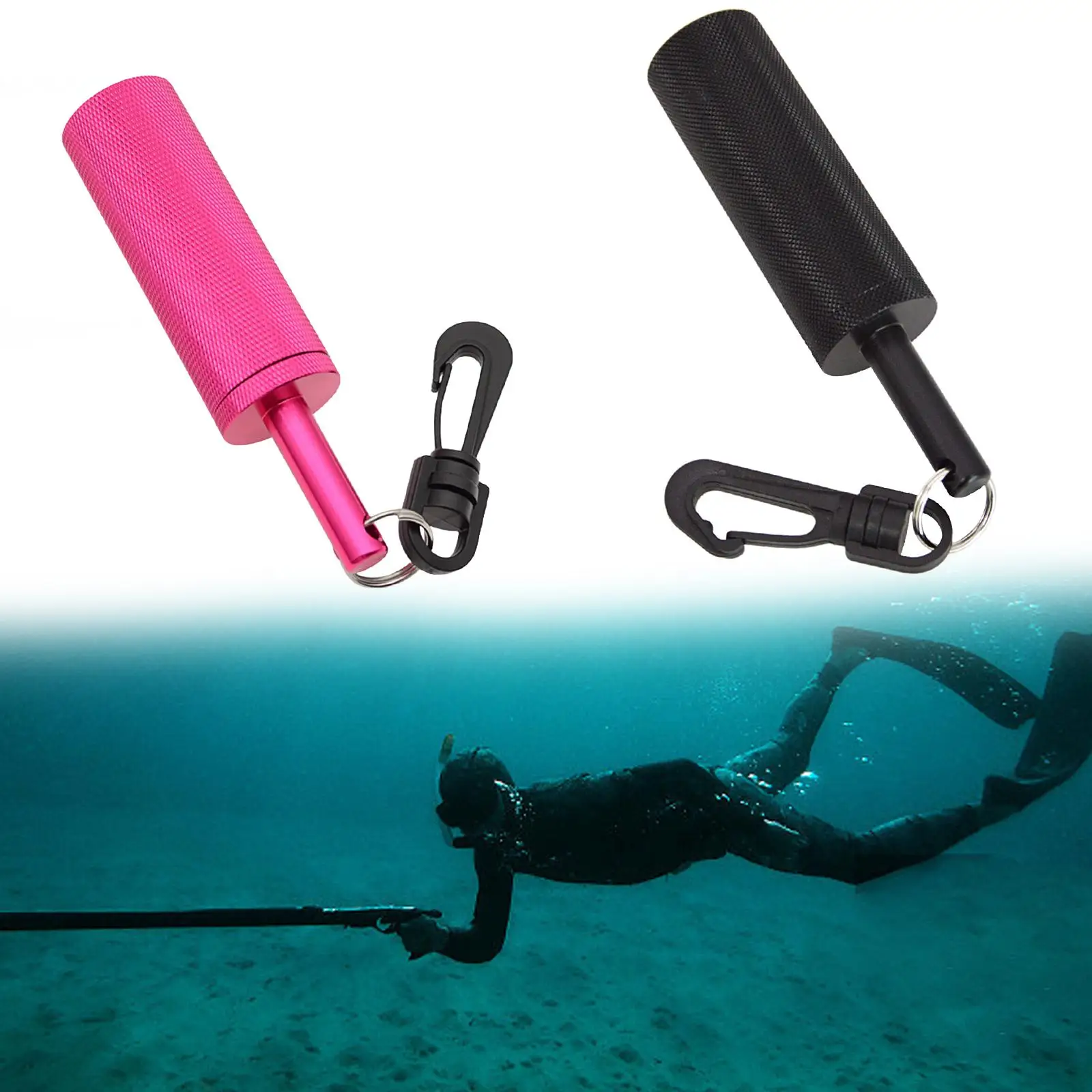 Scuba Rattle Stick with Clip Water Sports Convenient Non Slip Loudest Diving Bell, Diving Pointer Stick Aluminum Alloy