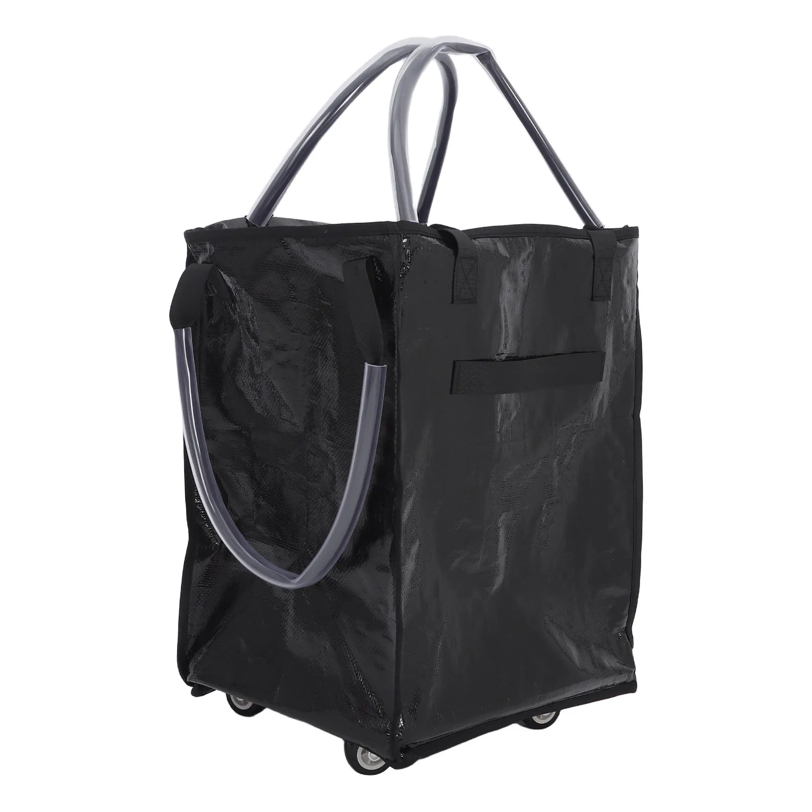 Foldable Grocery Rolling Cart Large Capacity Waterproof Reusable Shopping Tote Small Wheels Grocery Bag on Wheels for Markets