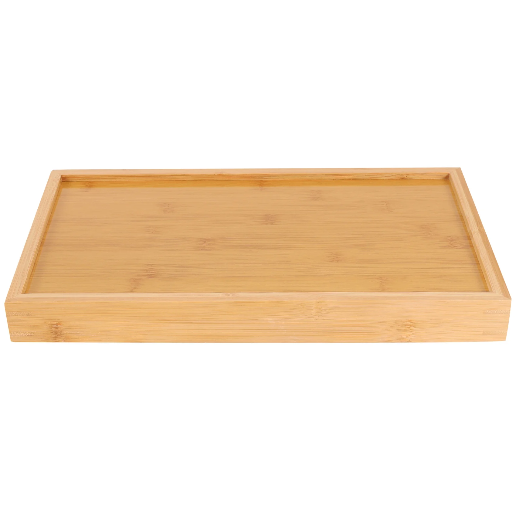 ABMO Serving Tray Bamboo - Wooden Tray With Handles - Great For Dinner Trays, Tea Tray, Bar Tray, Breakfast Tray, Or Any Food Tr