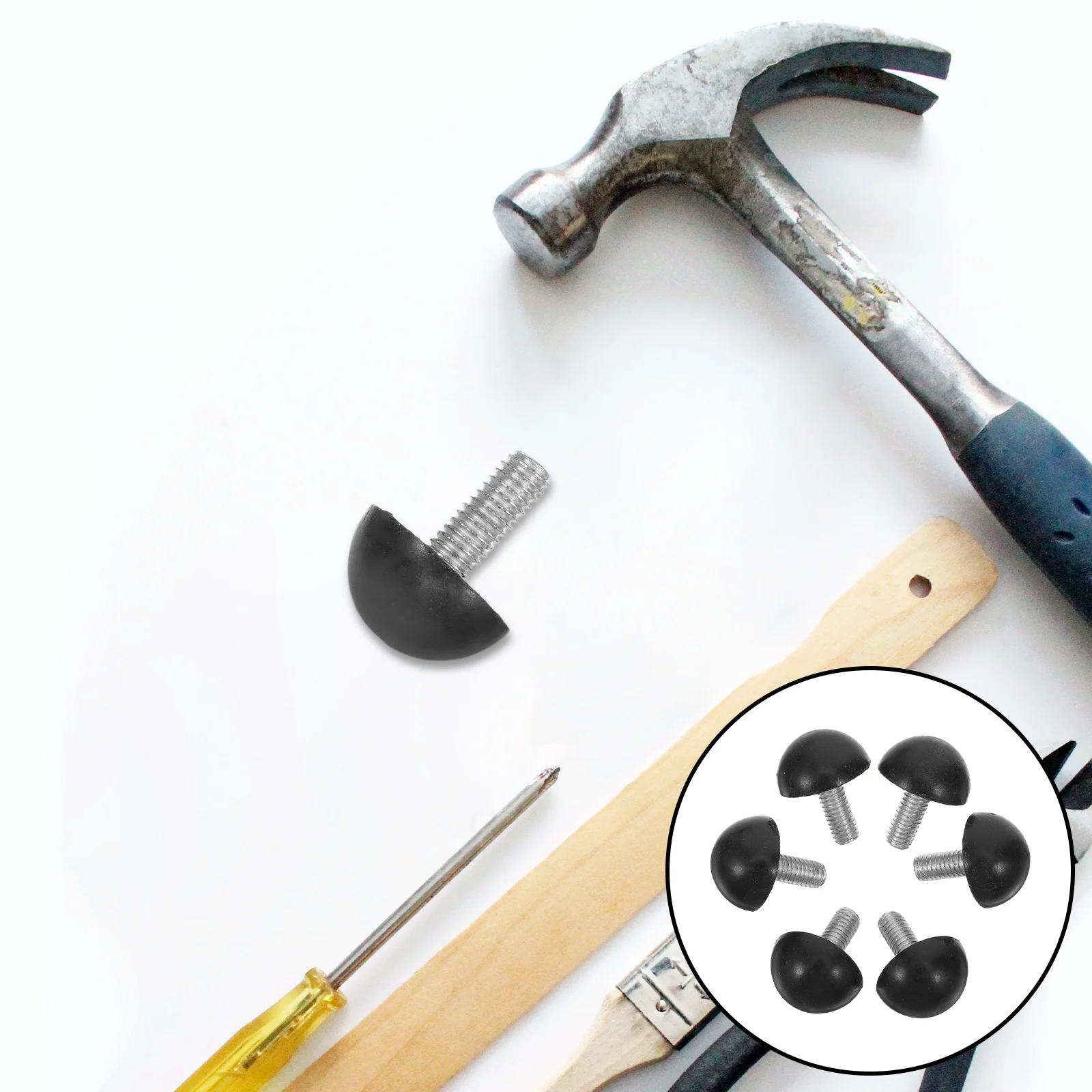 

200Pcs Anti-Slip Adjustable Leveling Feet - M6x15mm Screw-in Furniture Glides for Table Chair Legs Heavy Load Floor Protection