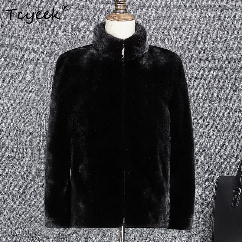 

Tcyeek Пальто из натурального норкового меха Мужская зимняя одежда Воротник-стойка Мужские пальто Куртка из натурального меха Новая верхняя одежда 2025 Куртка Мужская