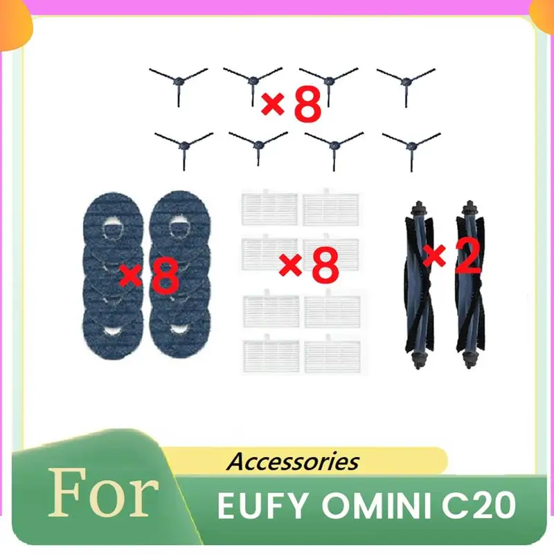 

A23P 26 шт. для EUFY OMINI C20 аксессуары для подметального робота, замена деталей чистящего средства