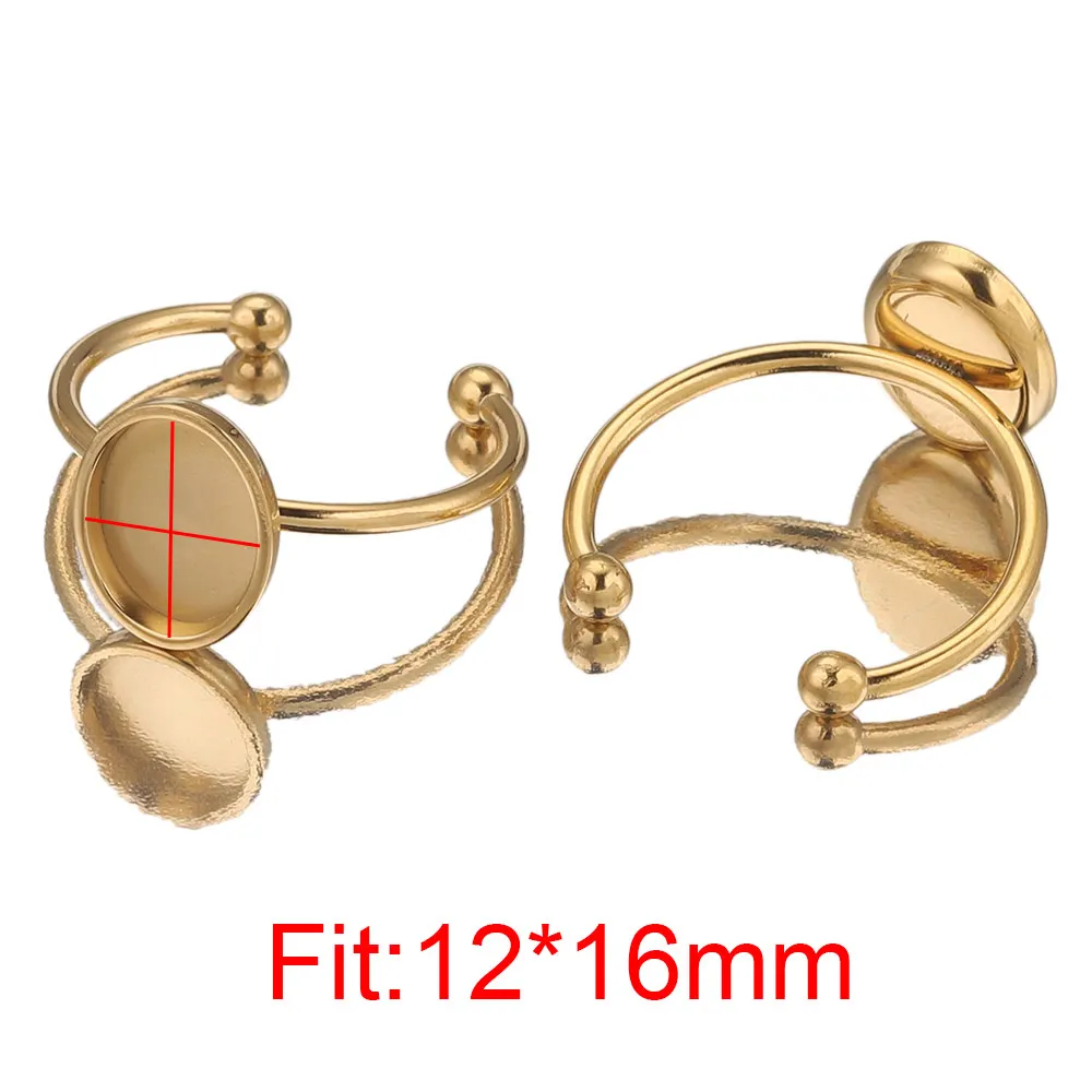 10 Stück verstellbare offene Ringfassungen aus Edelstahl, leere Basis, Lünette, Cabochons, Ringe für Schmuckmaterialien, DIY-Zubehör – Detail 12