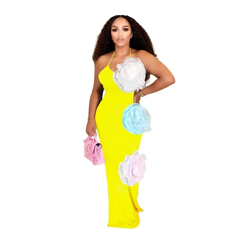 

African Dresses for Women Elegant Summer Africa Sleeveless Polyester Party Evening Long Maxi Dress Gowns Dashiki Africa Clothing