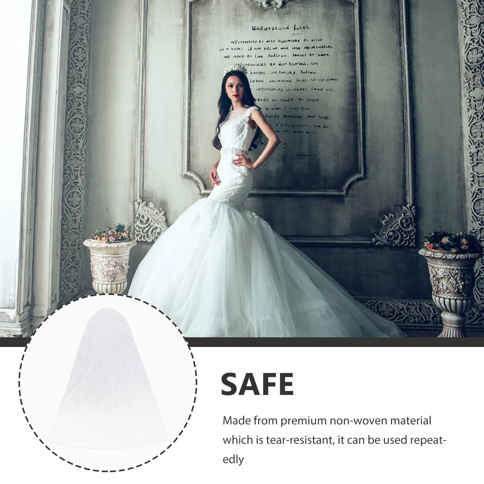 

Premium Hanging Wedding Dress Cover Bridal Gown Garment Bag Storage Travel Long Dress Protector Dustproof Clothes Cover Reusable