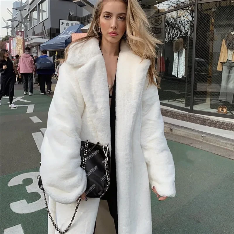 Luxury Brand Fashion Gradient Animal Color Faux Fur Coat Jacket Women Winter Loose Oversized Long Fluffy Overcoat Outerwear