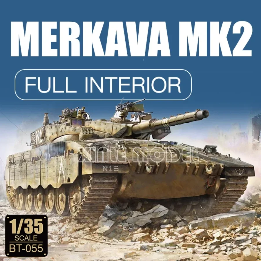 Military Model  Merkava 2 Main Battle Tank, Fully Built, Active Suspension 1/35 BORDER Plastic Assembled Tank Model Toys BT-055