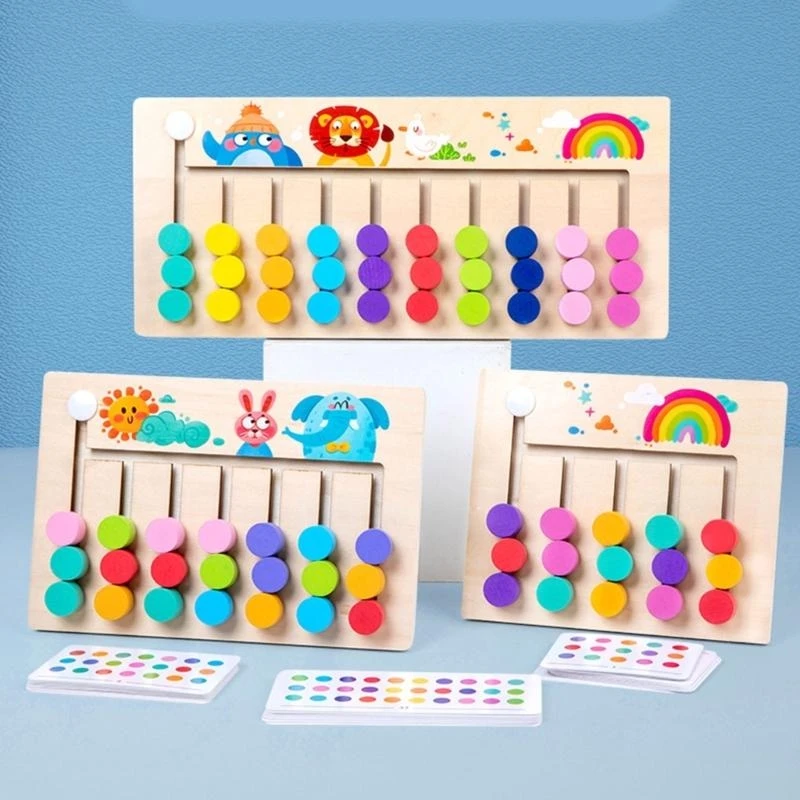 学習玩具 木製パズル カラーマッチングロジックゲーム 教育旅行玩具 対象年齢 3 4 5 歳 幼児 子供 15UB
