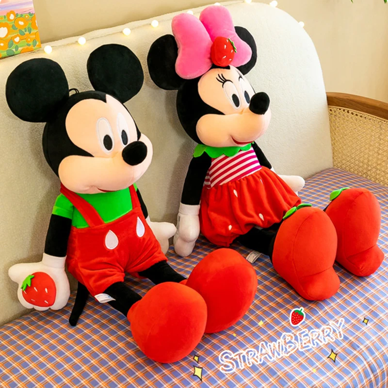 

40-70 см классические пары клубника Минни Микки Маус Kawaii мягкая плюшевая игрушка-подушка кукла на день рождения подруге девушка Рождественский подарок
