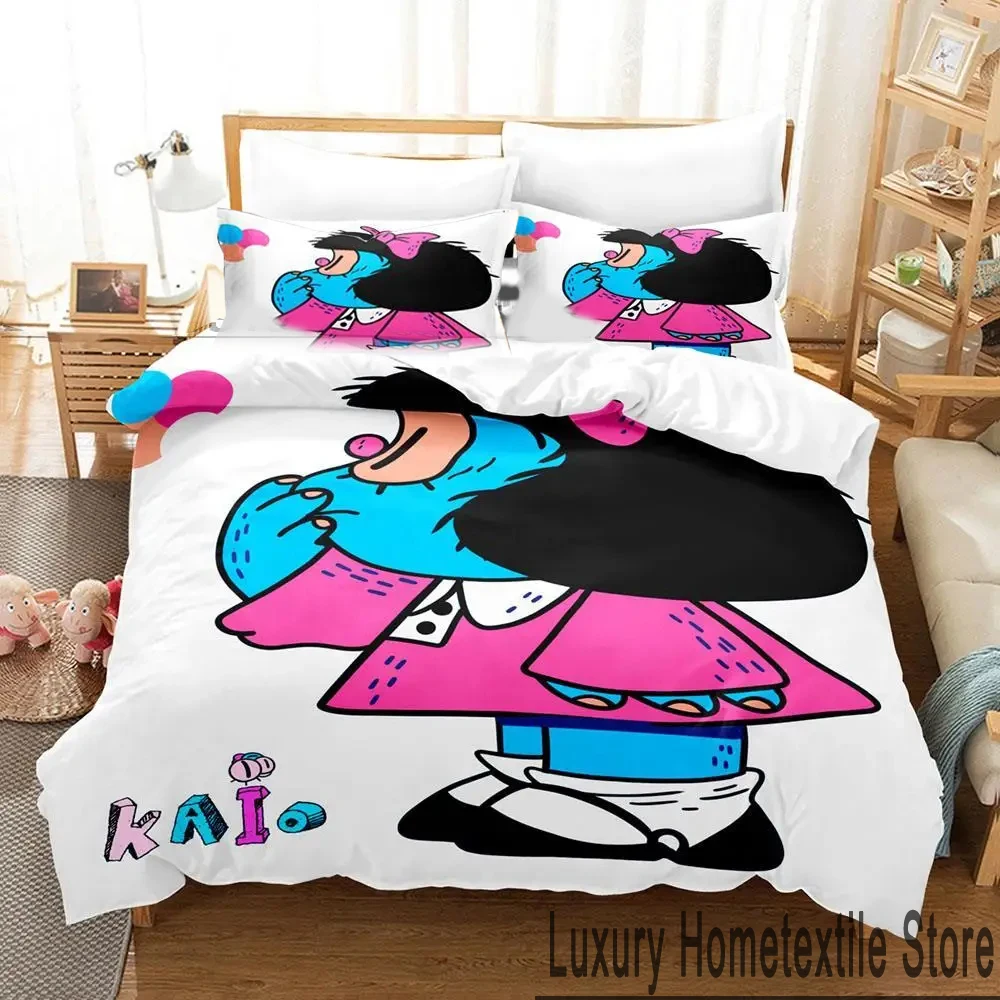 3D Print Mafalda Bedding Set Boys Girls Twin Queen King Size Duvet Cover Pillowcase Bed boys Adult Home Textileextile