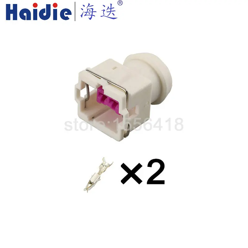 1-50 sets 2pin auto electric plastic housing plug wiring harness cable unsealed connector