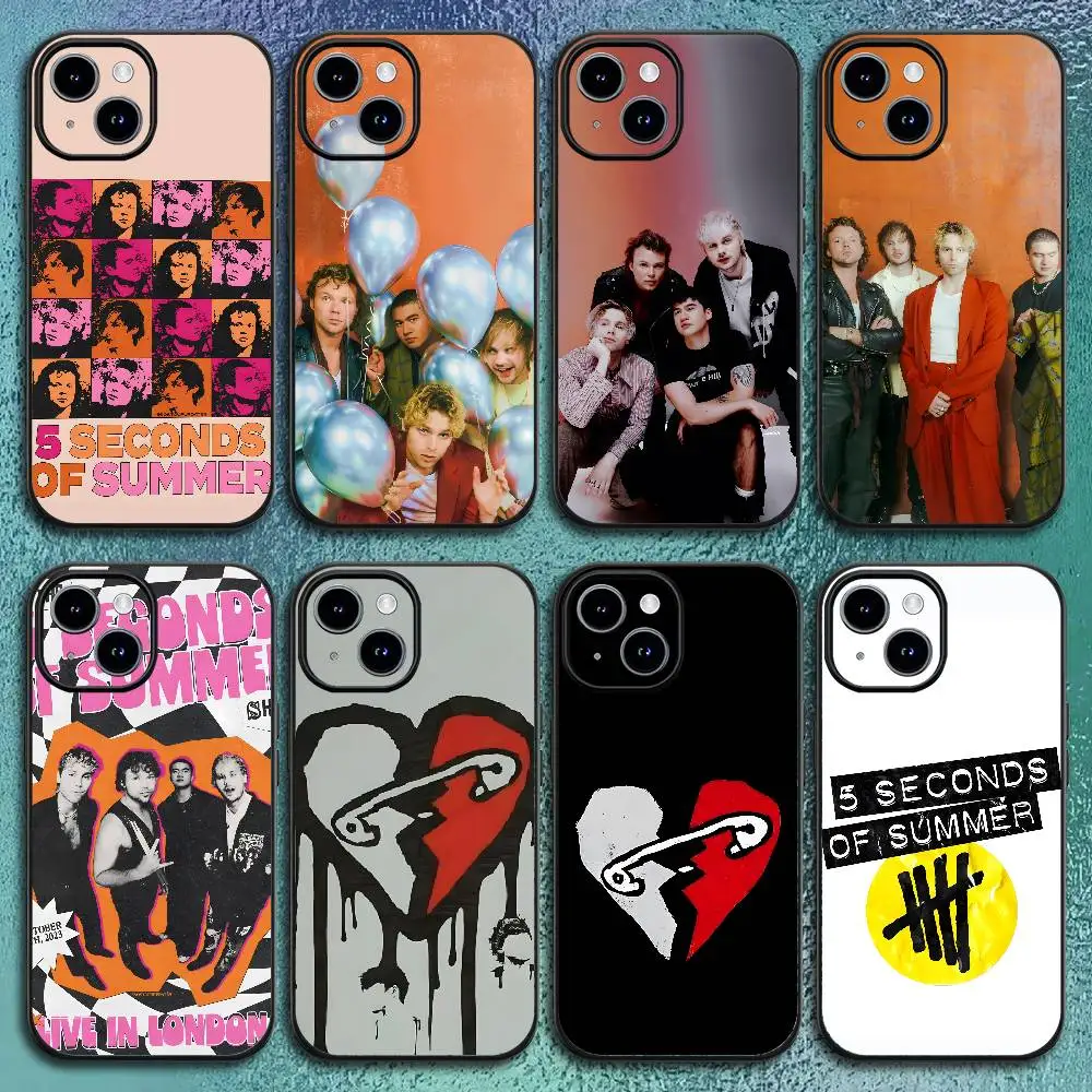 Funda de teléfono Band 5 S-Seconds Of S-Summer para IPhone12 13 14 15 16 17Pro Max Plus Classic Black Soft Shell