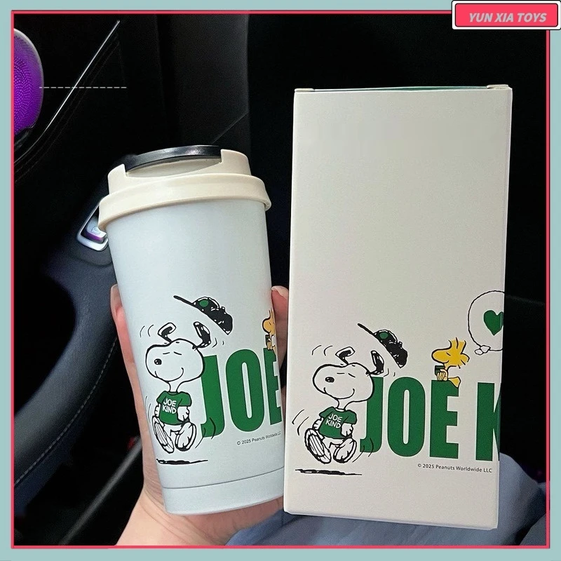 كارتون 500 مللي سنوبي 304 الفولاذ المقاوم للصدأ فنجان القهوة سعة كبيرة كوب ماء محمول الكرتون مرافقة كوب المدرسة بدء هدية