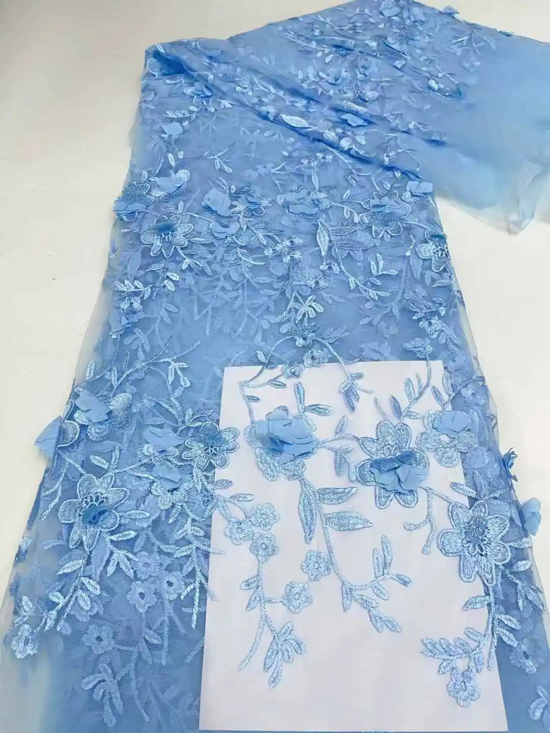 مكارثي الأفريقي أقمشة الدانتيل 2025 جودة عالية جديد النيجيري ثلاثية الأبعاد زهرة تول البوليستر أقمشة الدانتيل لفستان الحفلات XHA37HN