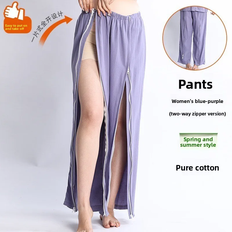 Post Surgery Fracture Cast Nursing Pants For Bedridden Elderly Patient Easy On Off Quick Release Recovery Sleepwear Comfortable