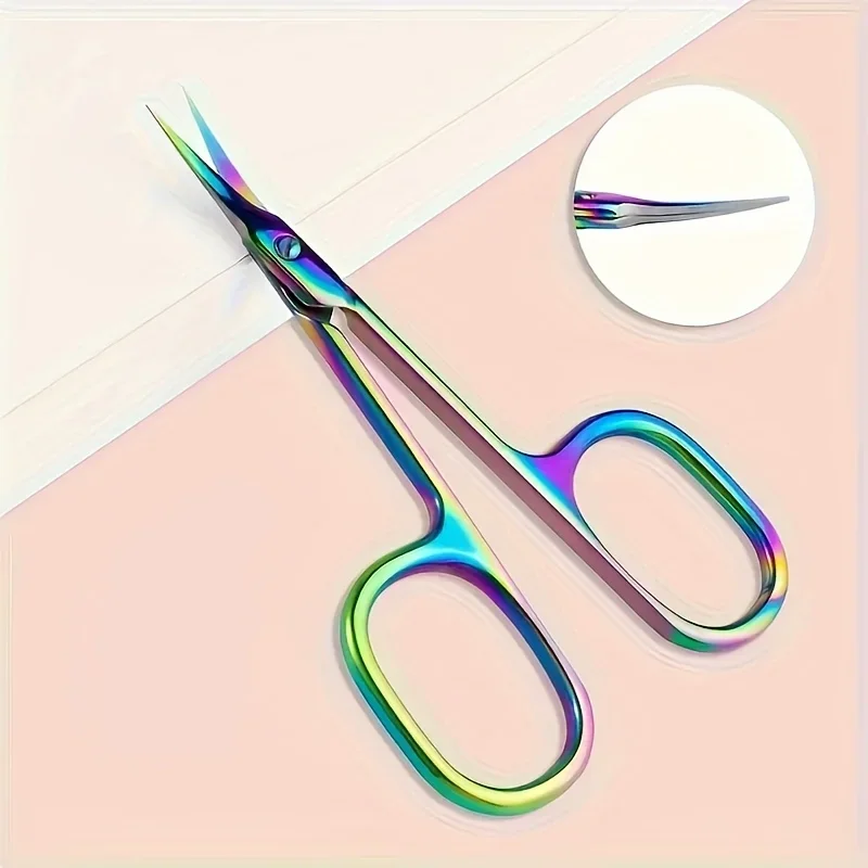 

1/2 pcs Precision Stainless Steel Cuticle Scissors - Comfort Grip, Easy-to-Use Nail Care Tool for Home & Salon Use