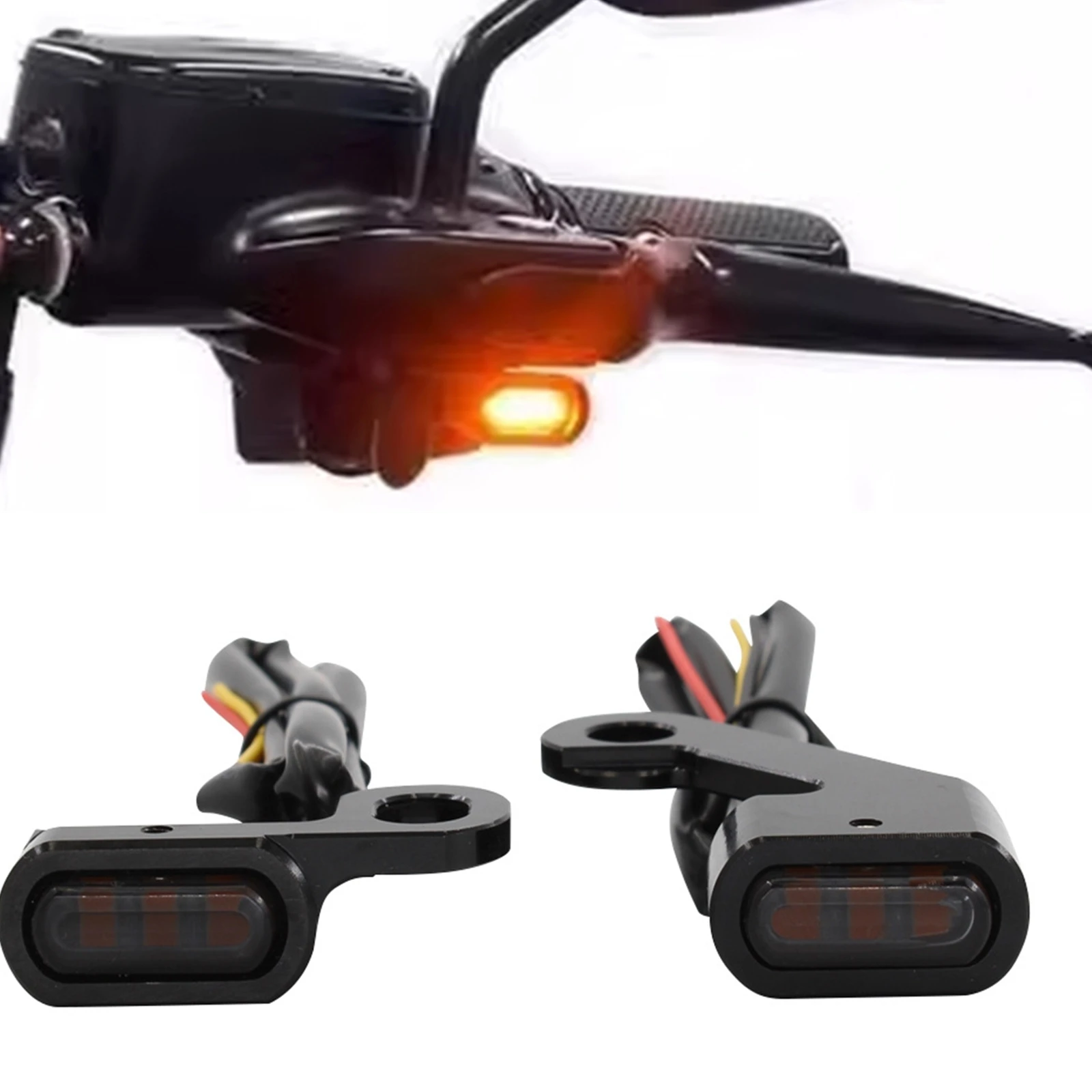 Motorcycle LED Front Turn Signal Light Mini Indicator Lamp For Harley Davidson Softail 2000-2014 Dyna 1999-17 Sportster 1993-03