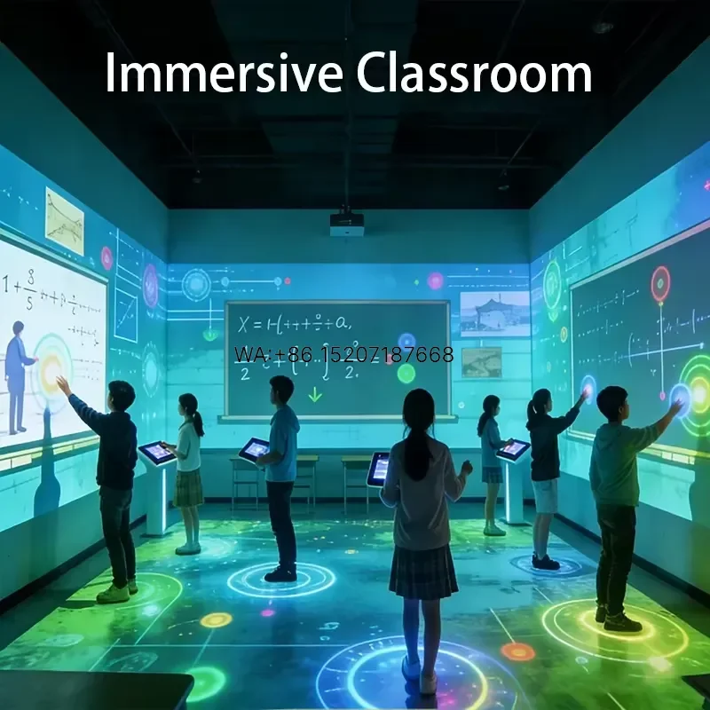 Wmwmnu 3D Immersive Classroom Projector Games for School Educational Android Interactive Projection Console for Students
