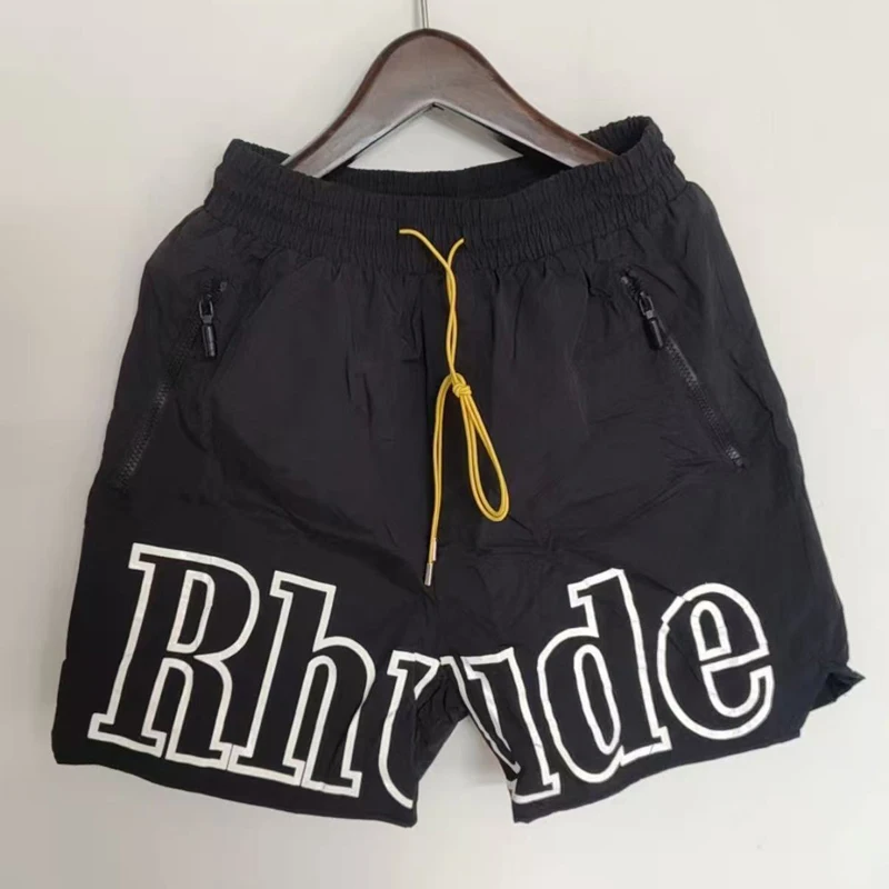 2026 New Rhude Shorts Summer Letter Printed Sports Shorts Quick Drying Mesh Breathable Loose Men's Shorts