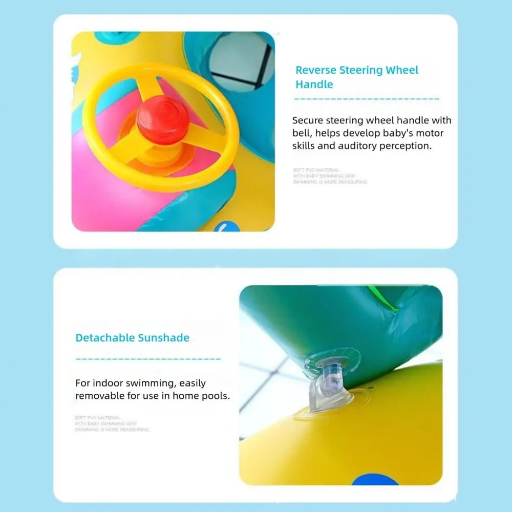 Nuevo Con toldo flotadores de natación diseño inflable anillo de asiento anillo de asiento inflable flotador de verano flotador de yate verano