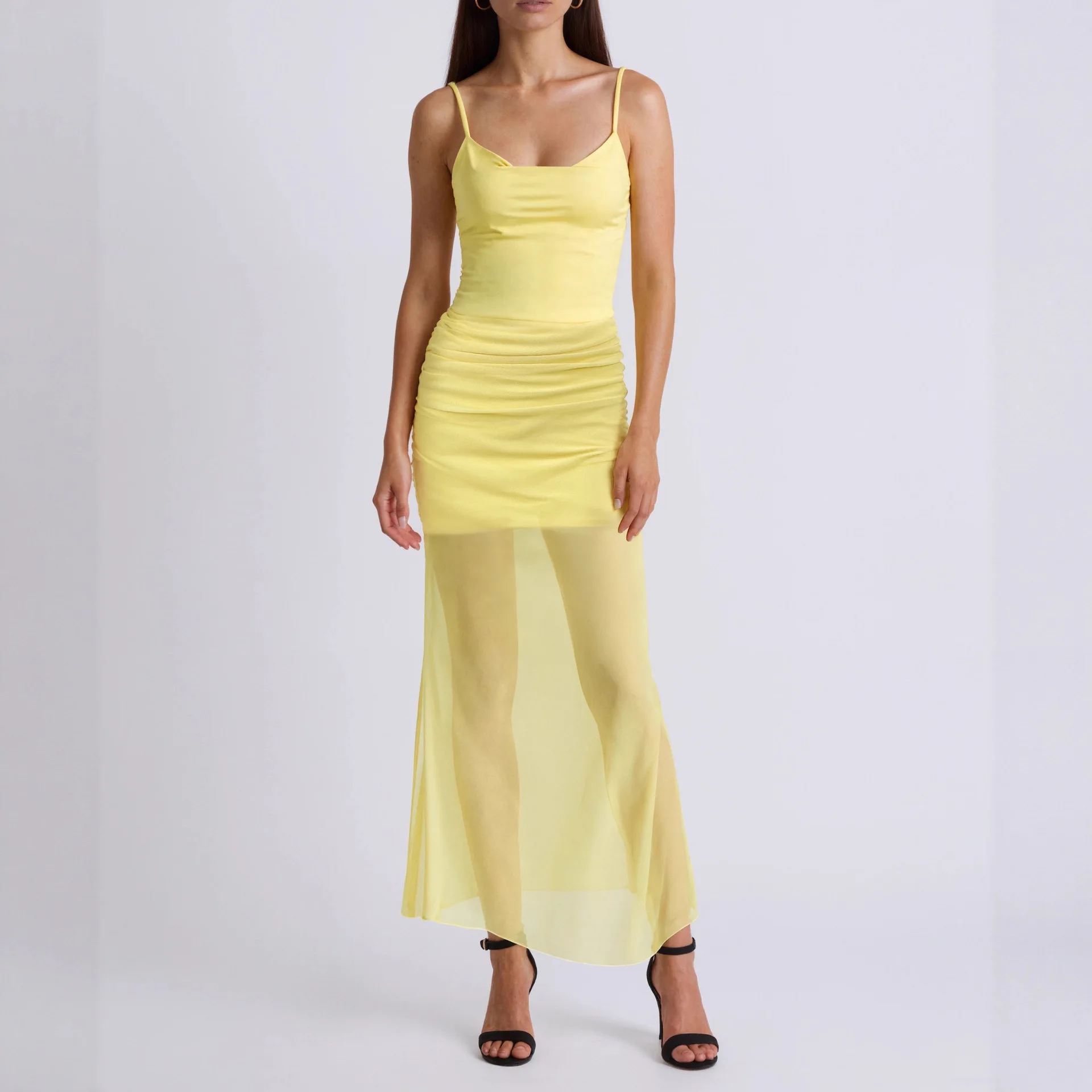 

Sexy Birthday Dr Faionable Bal Strapl Folded Slim Fit Formal Dr mid Waist Polyester Fabric No Sve Evening ...