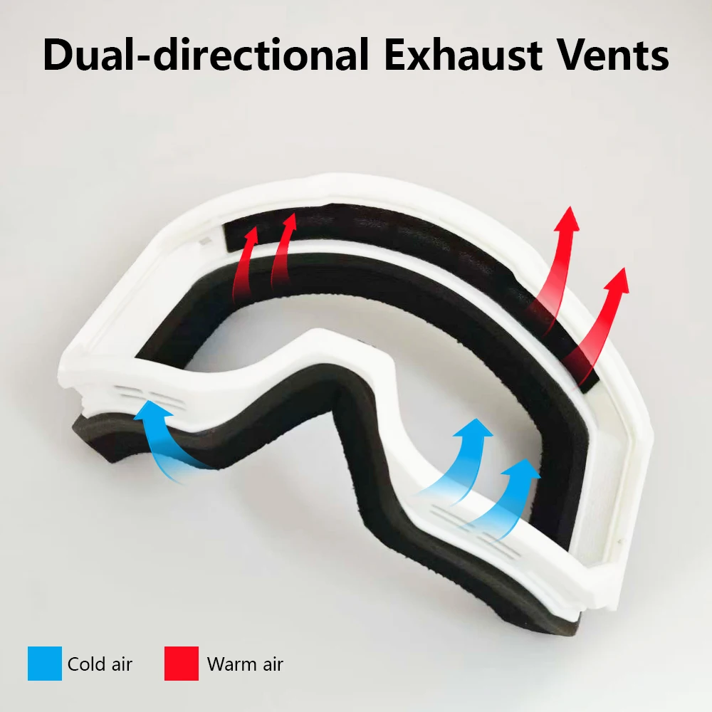 نظارات تزلج للجنسين للرياضات الشتوية، عدسات عالية الوضوح مقاومة للرياح والغبار، معدات عصرية للتزلج على الجبال على الجليد طوال اليوم