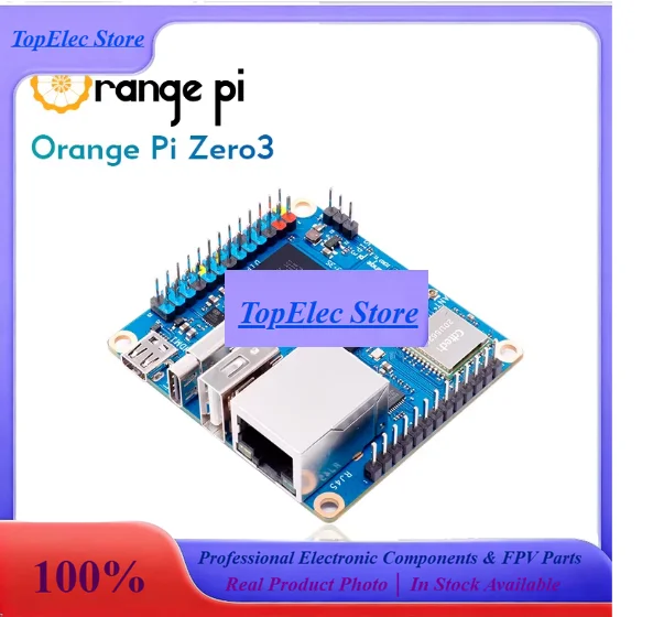 TopEsOrange Pi Zero 3 1GB RAM DDR4 Allwinner H618 WiFi Bluetooth BLE Mini PC Orange Pi Zero3 Development Board Single Board Comp