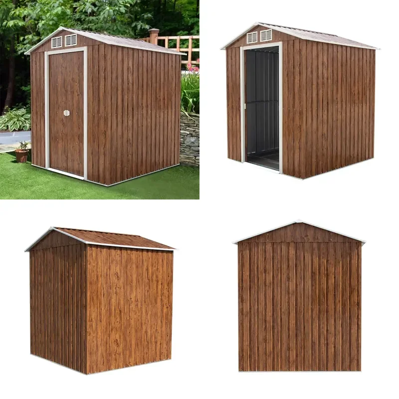 for Strongly Reinforced Roof Galvanized Steel Metal Shed Outdoor Garden Tool Storage