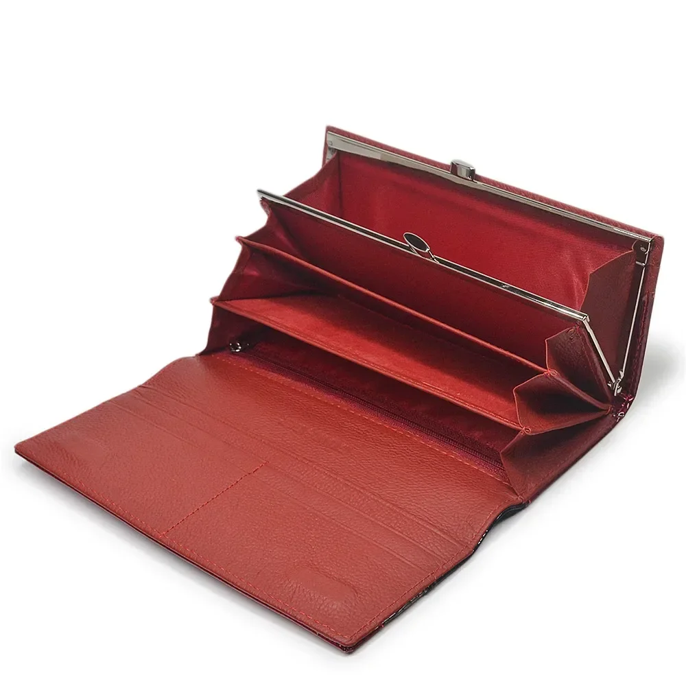 Hh女性財布ブランドデザインの高品質レザーウォレット女性ハスプファッションワニ口ロング女性財布と財布