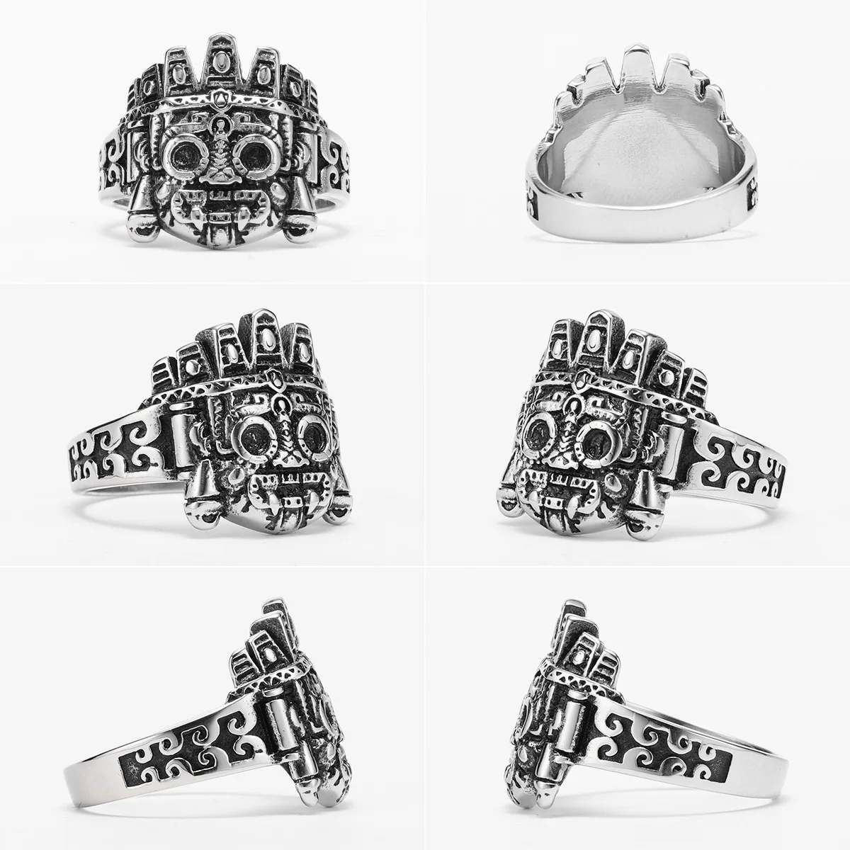 Vintage Totems Skull Men Rings Stainless Steel Women Jewelry Punk New In Rock Fashion Accessories Gift Wholesale Dropshiping