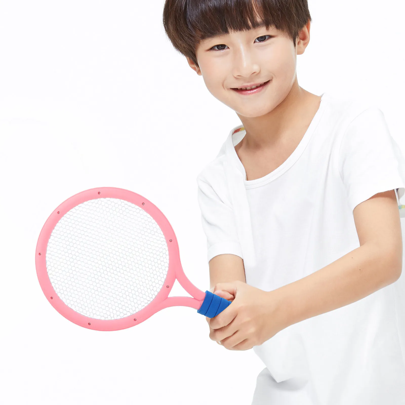 1Set Youth Badminton Racket Lightweight Plastic Grip Bright Colors Beginner Outdoor Indoor Active Play Sports Gear